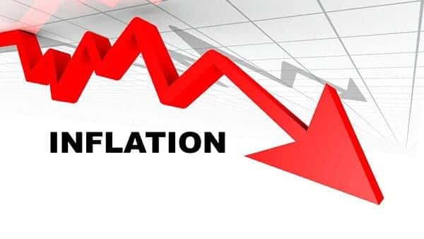 Declining graph representing a decrease in inflation.